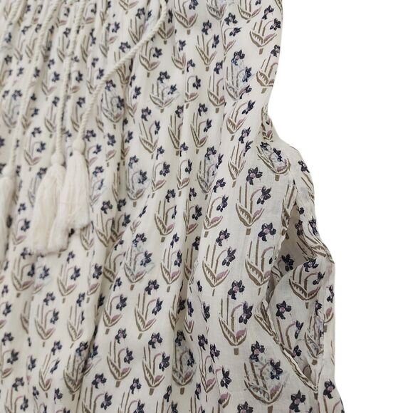 Free People Dress Womens XS Beige Nomad Child Lace Bell Sleeve Floral Bohemian - Picture 6 of 13